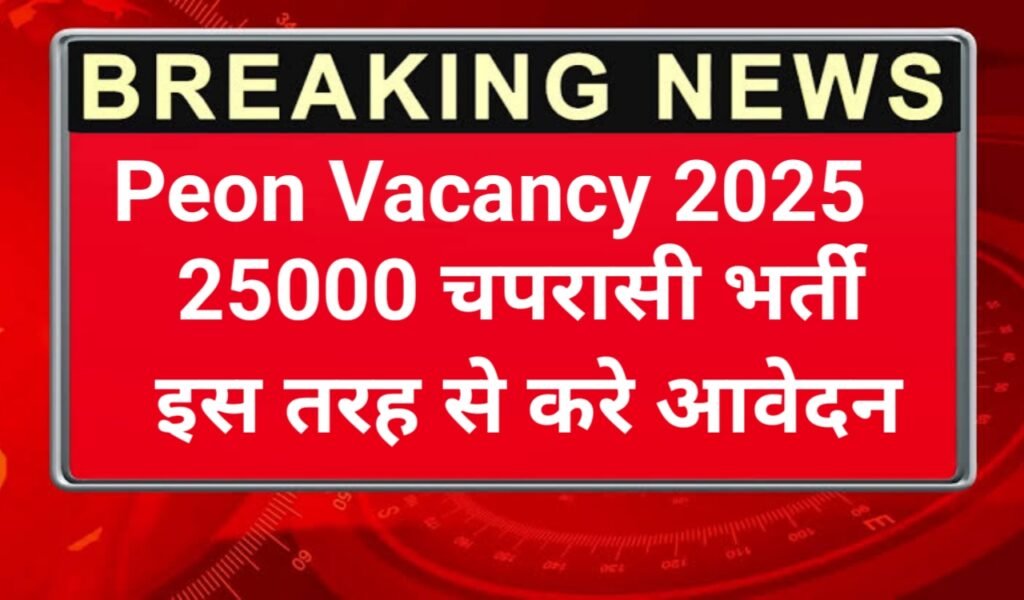 Peon Vacancy 2025: यूपी में चपरासी के हजारों